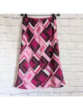 Vintage Y2K Eye Candy Skirt M Pink Black White Knee Length Pull On Elle Woods